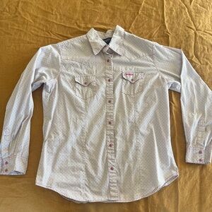 Wrangler White and Pink Western Shirt